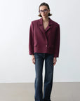 Monica Blazer Ceket -Bordo - Sümeyye Kaçmaz