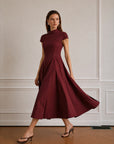 Judy Poplin Elbise-Bordo
