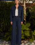 Sue Denim Parıltılı Ceket Pantolon Takım- Lacivert