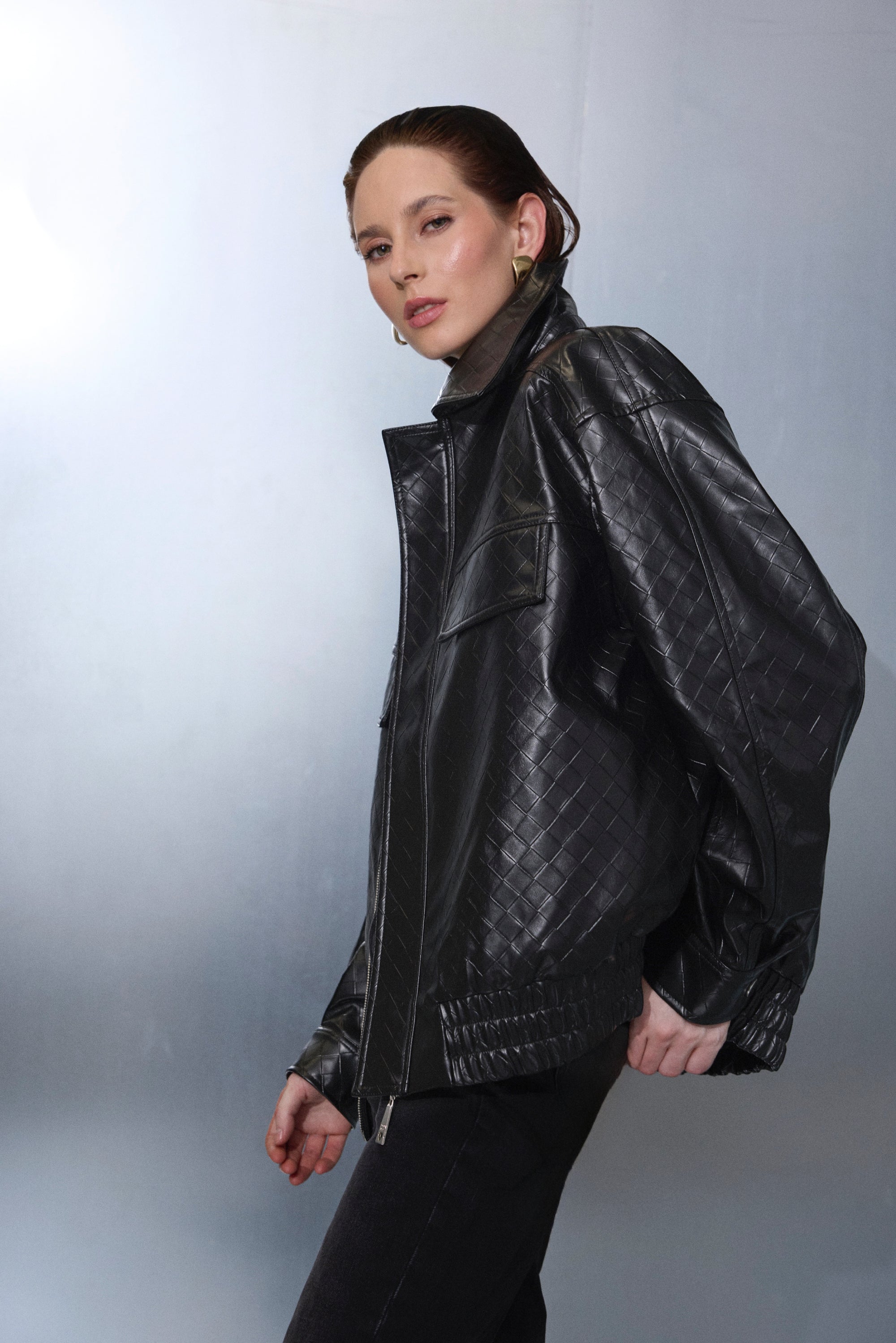 NOIR EASE LEATHER JACKET - BLACK