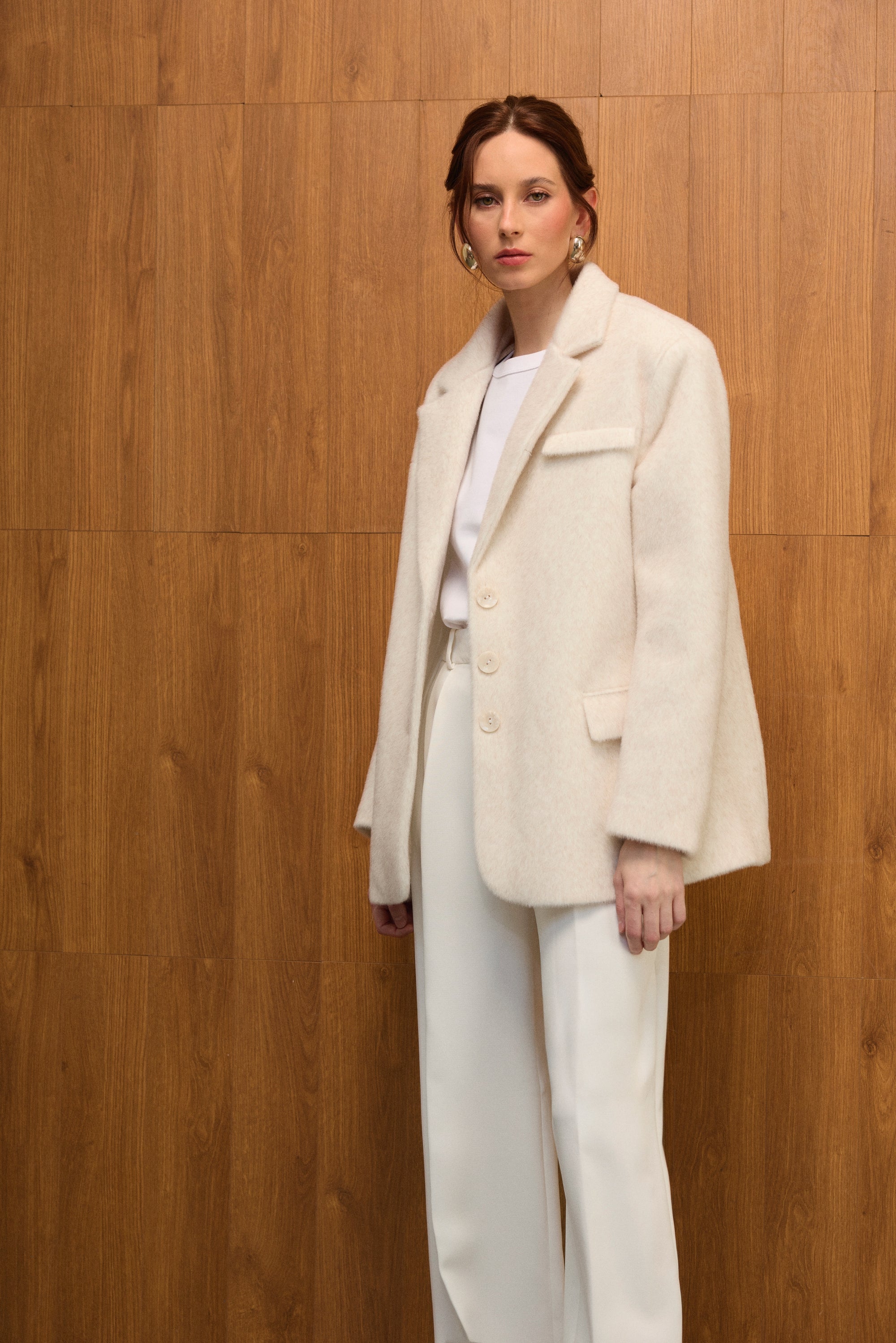 Allure Yün Blazer - Ceket Ekru