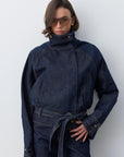 Moore Dik Yaka Denim Ceket - Sümeyye Kaçmaz