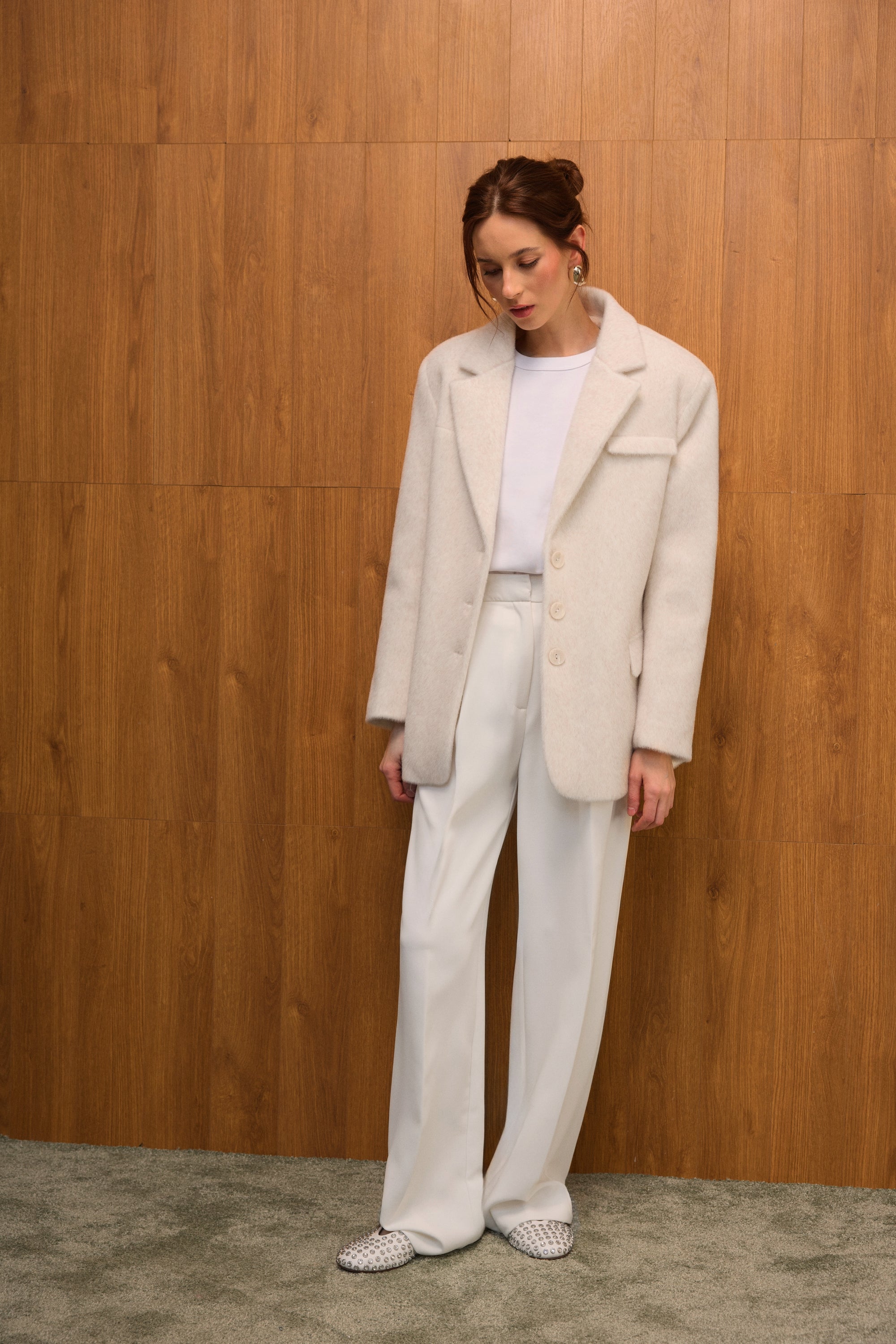 Allure Yün Blazer - Ceket Ekru