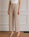 Muse Gabardin Pile Detaylı Pantolon-Bej