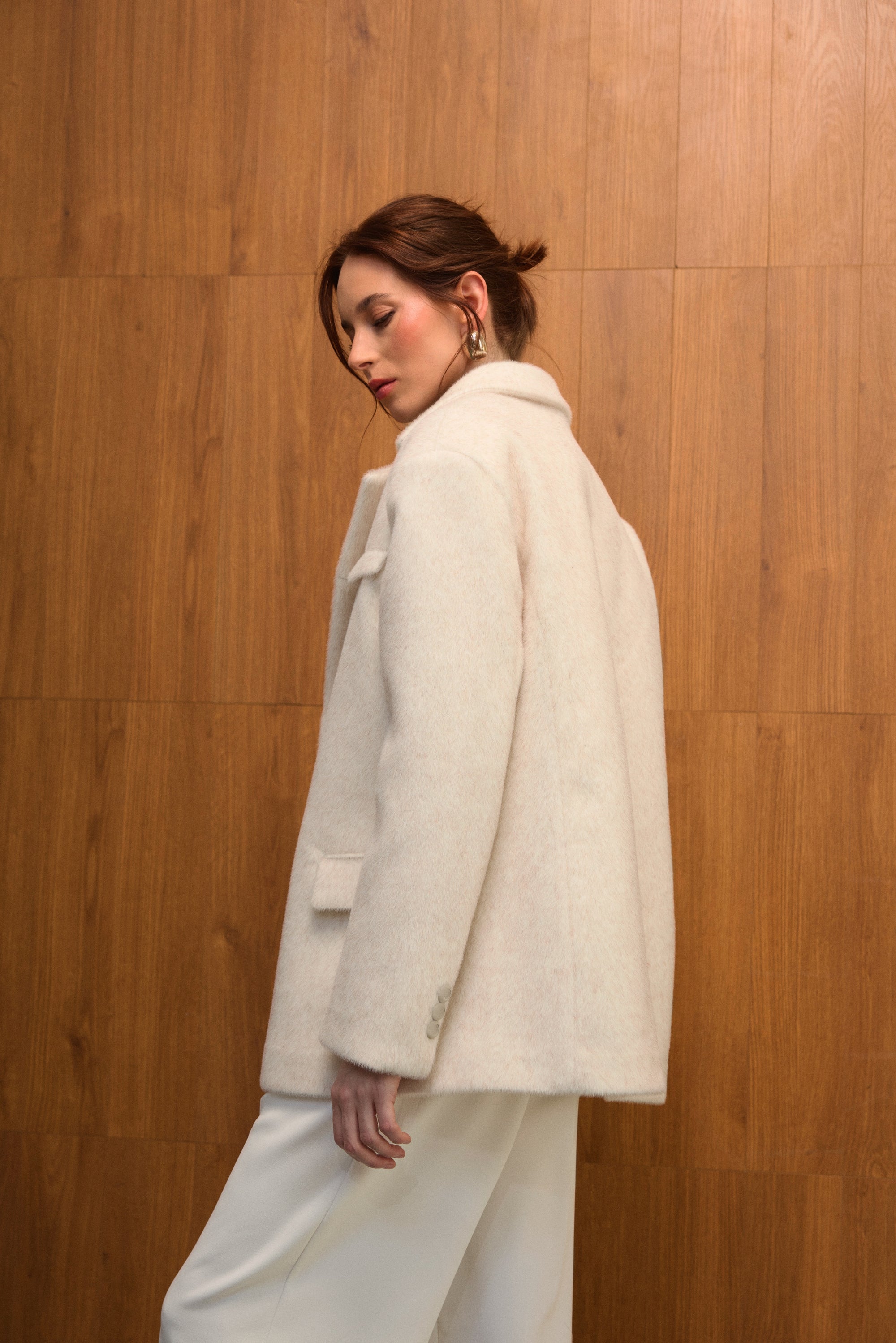 Allure Yün Blazer - Ceket Ekru