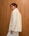 Allure Yün Blazer - Ceket Ekru - Sümeyye Kaçmaz
