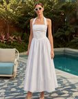 Nicole Poplin Dress - White