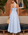 Nicole Poplin Dress-Blue