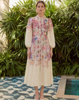 Rose Linen Dress - Beige