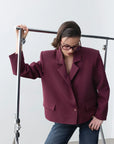 Monica Blazer Ceket -Bordo - Sümeyye Kaçmaz