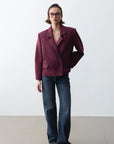 Monica Blazer Ceket -Bordo - Sümeyye Kaçmaz