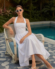 Nicole Poplin Dress - White