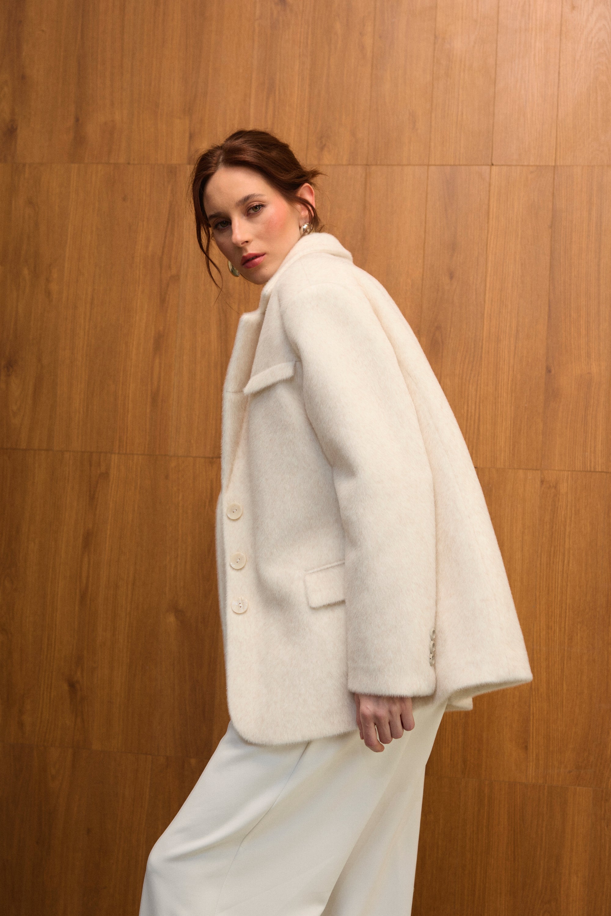 Allure Yün Blazer - Ceket Ekru