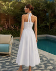 Nicole Poplin Dress - White