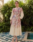 Rose Linen Dress - Beige