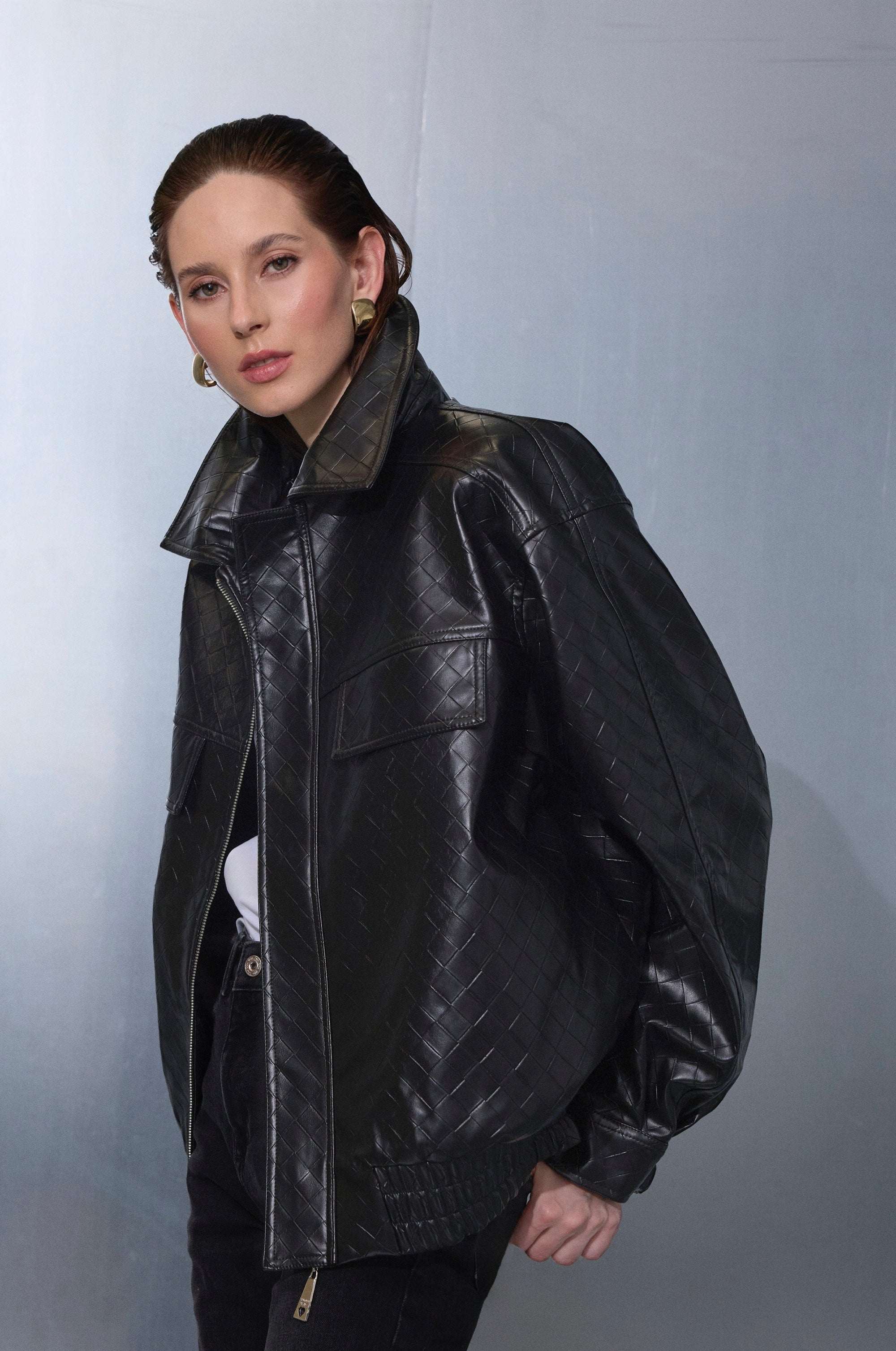 NOIR EASE LEATHER JACKET - BLACK