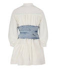 Denim De Fleur Elbise - Ekru - lekeli - Sümeyye Kaçmaz