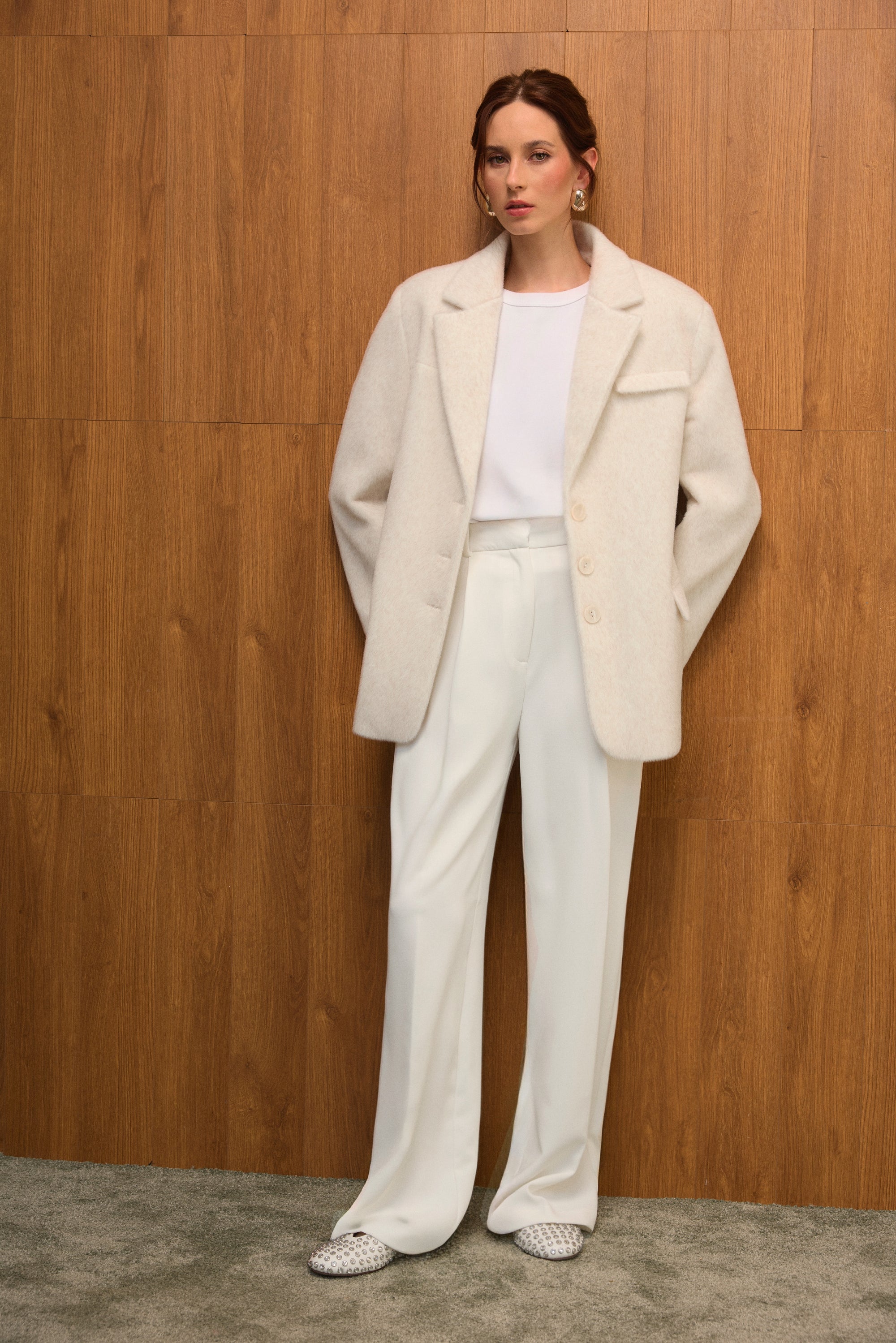 Allure Yün Blazer - Ceket Ekru