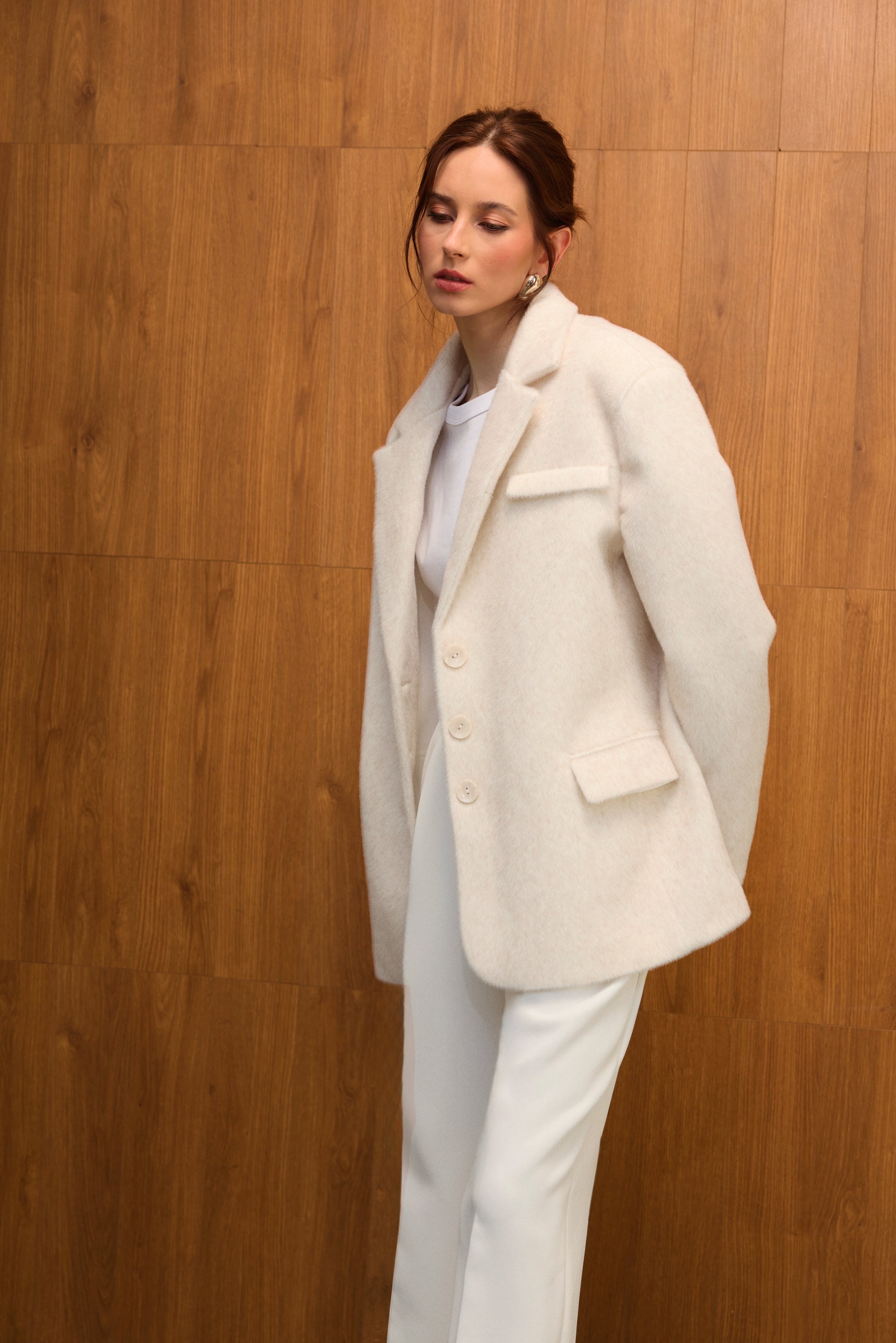 Allure Yün Blazer - Ceket Ekru