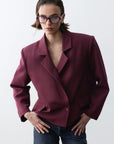 Monica Blazer Ceket -Bordo - Sümeyye Kaçmaz