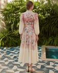Rose Linen Dress - Beige