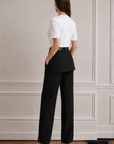 Amy Kemerli Cep Detaylı Pantolon-Siyah