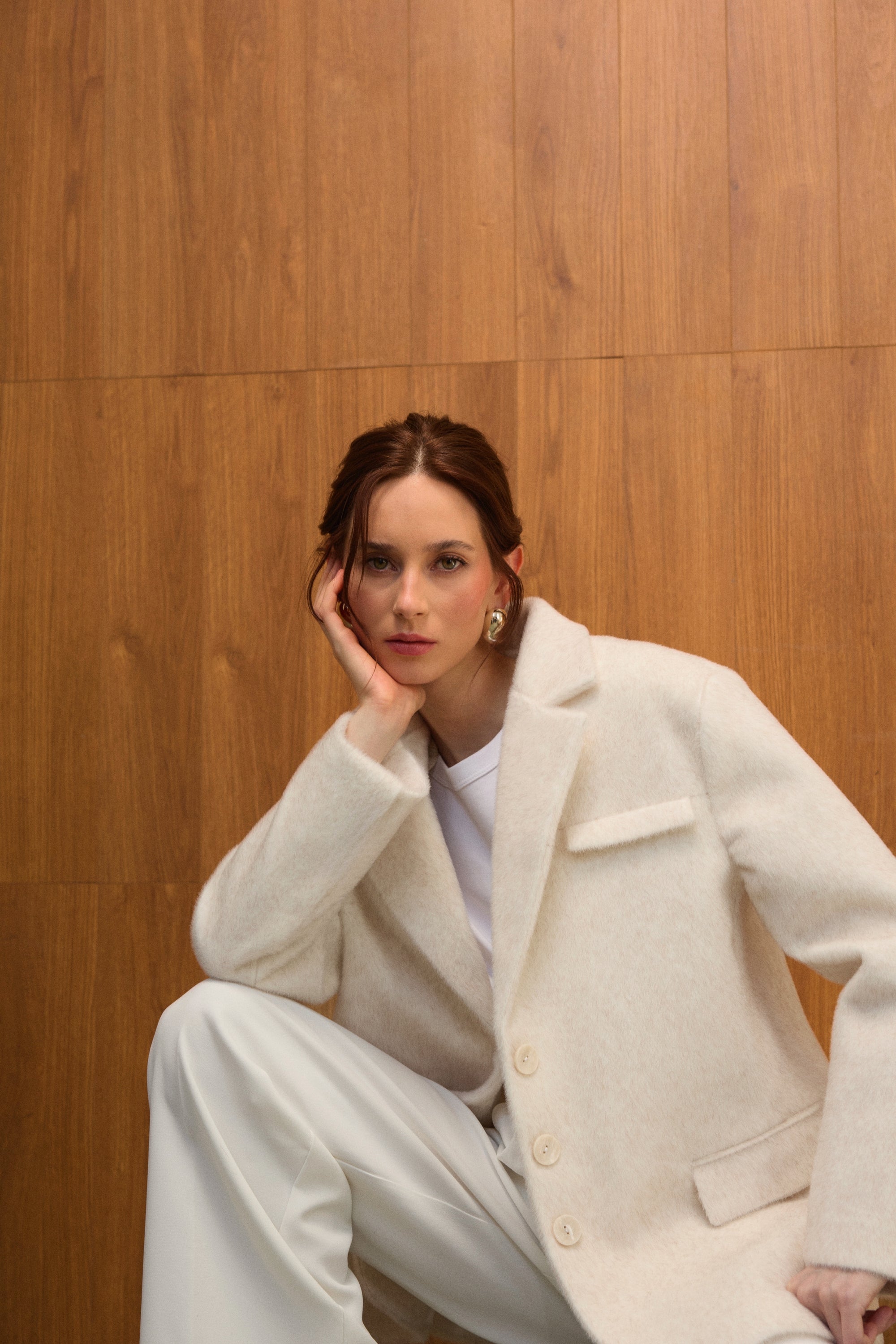 Allure Yün Blazer - Ceket Ekru