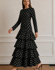 Giselle Tiered Cotton Dress - Black