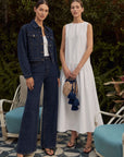 Sue Denim Parıltılı Ceket Pantolon Takım- Lacivert
