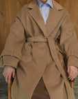 Mara Kuşaklı Kaşmir Palto - Sütlü Kahve - Sümeyye Kaçmaz