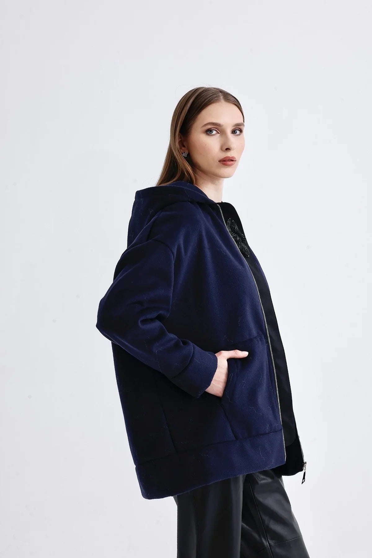 BELLE CASHMERE KABAN - LACİVERT