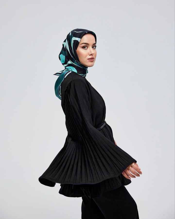 LUCY PİLİSELİ BLUZ PANTOLON TAKIM - SİYAH