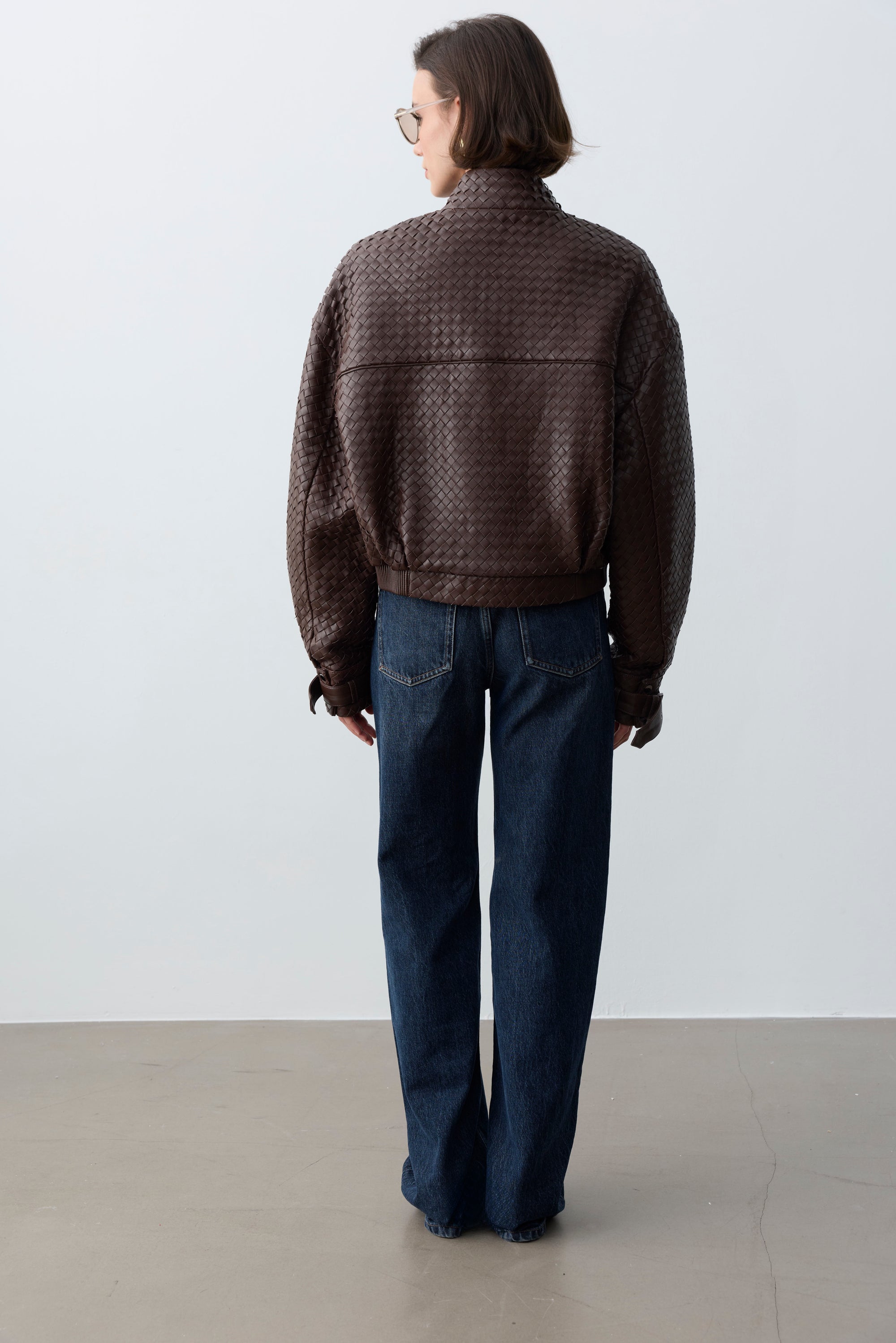 Bridget Örgü Deri Ceket-Kahve