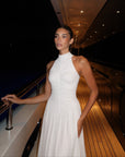 Serena Gathered Maxi Dress - White