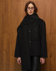 Julia Şal Yaka Kaşmir Kaban - Siyah - Sümeyye Kaçmaz
