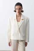 Monica Blazer Ceket -Vanilya - Sümeyye Kaçmaz
