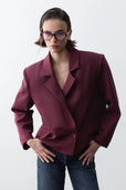 Monica Blazer Ceket -Bordo - Sümeyye Kaçmaz