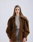 Noa Kaşmir Kaban- Kahverengi - Sümeyye Kaçmaz
