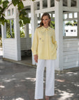 Taş Detaylı Poplin Tunik- Sarı