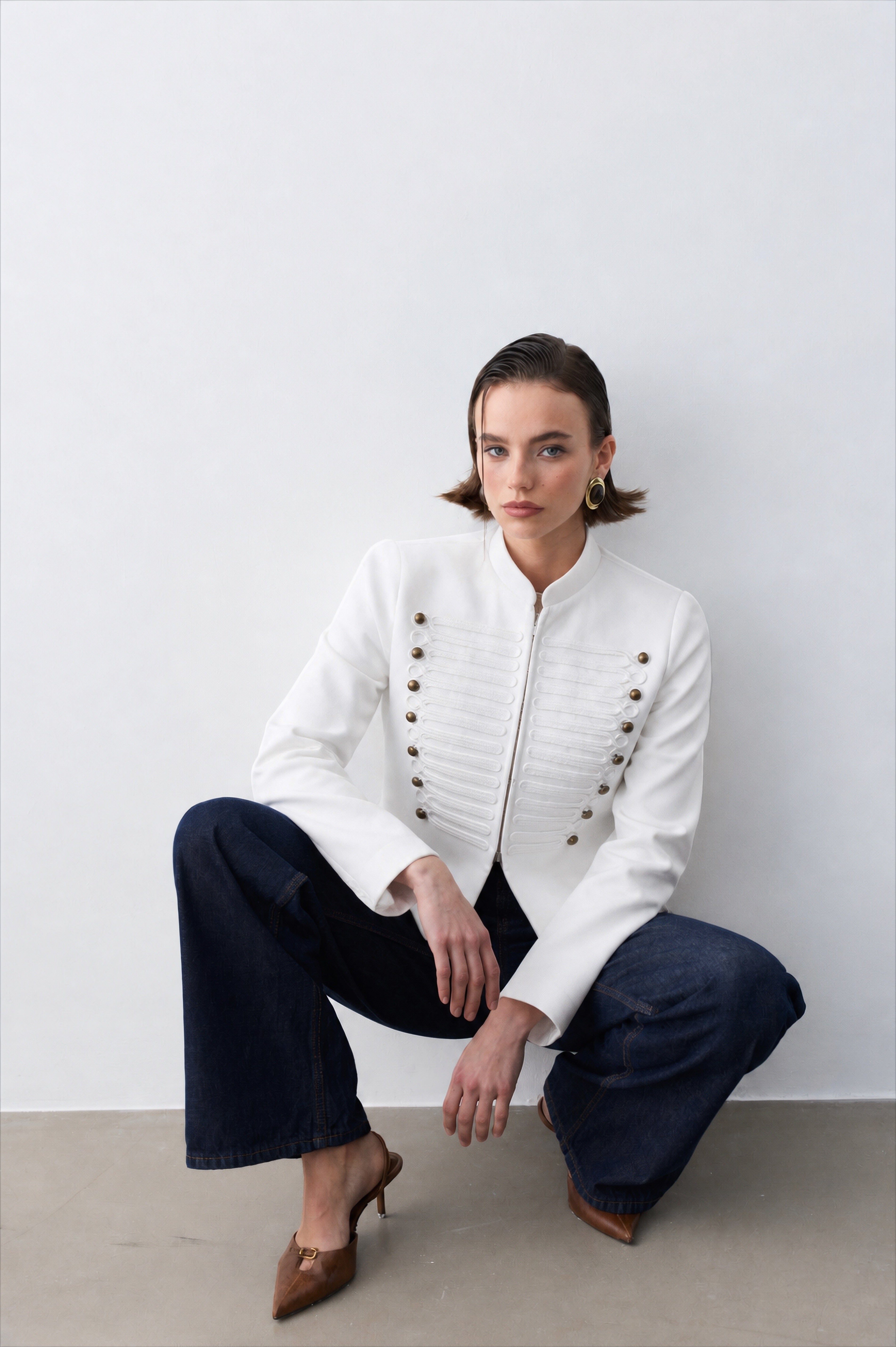 ジャケット・アウター Napoleon Silver Button jacket 00 Archive Napoleon Button Jacket - White – Sümeyye Kaçmaz